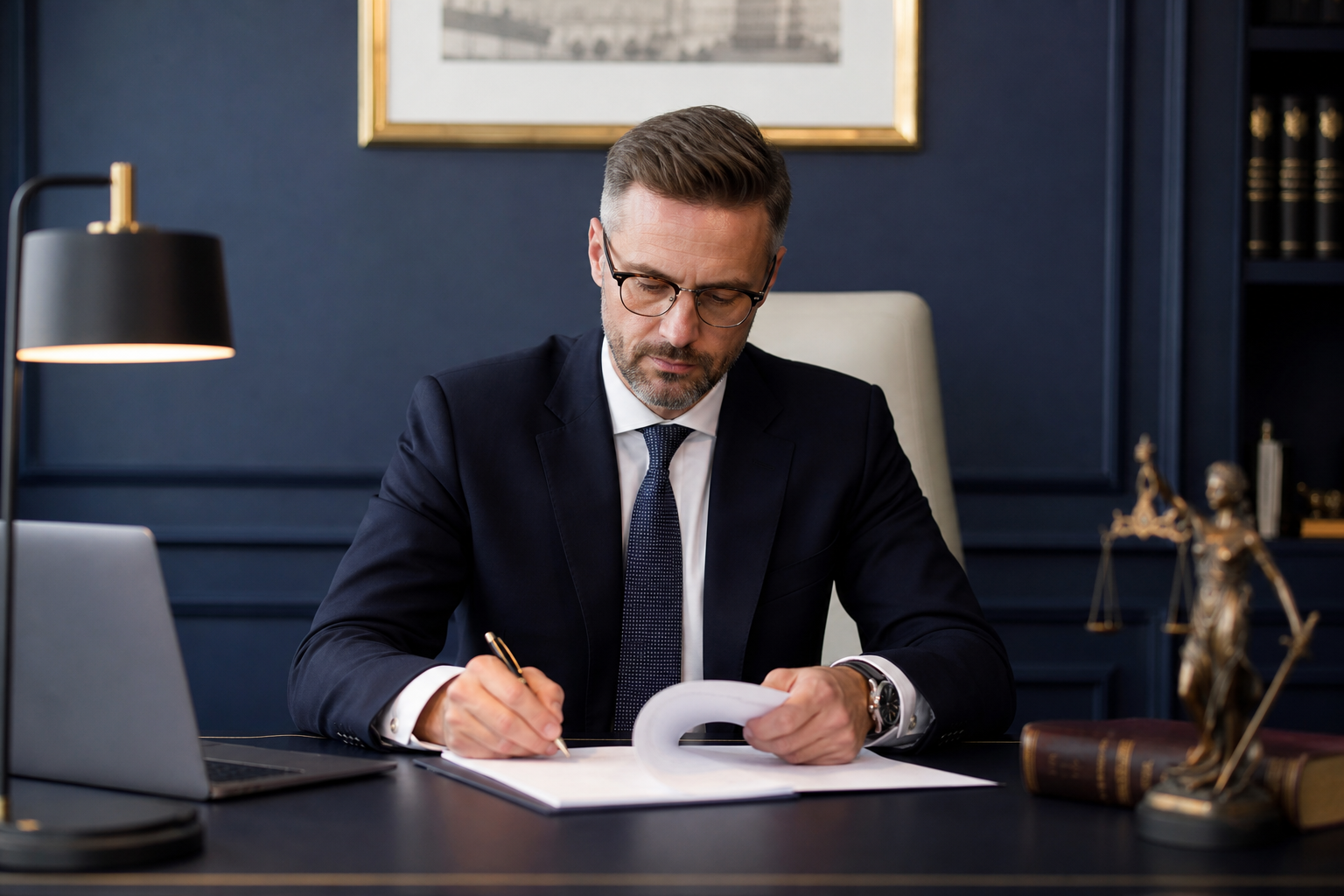 Eleganckie wnętrze kancelarii prawnej w Warszawie